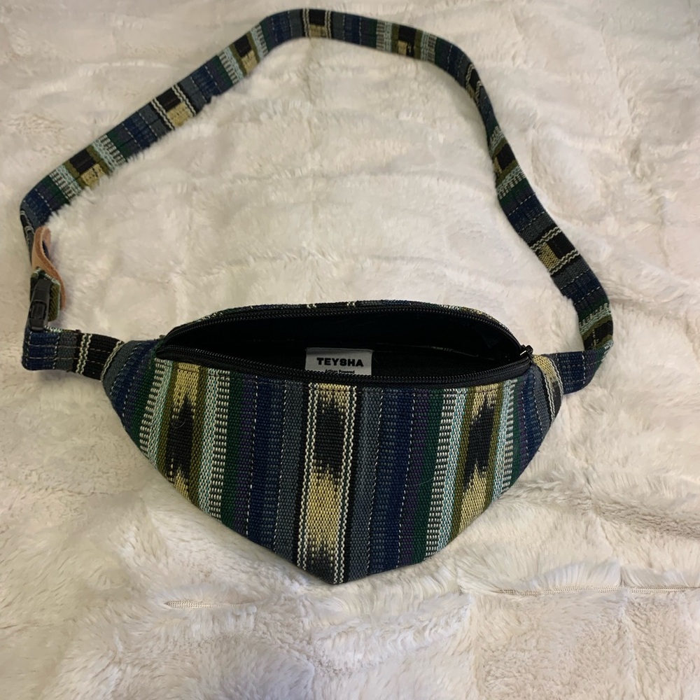 Blue and Green Patterned Women's Bag